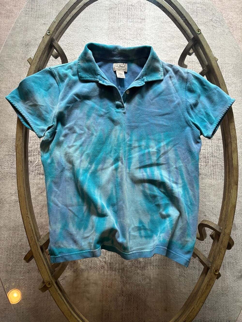 L.L.Bean Women's Medium Tie-Dye Polo Shirt